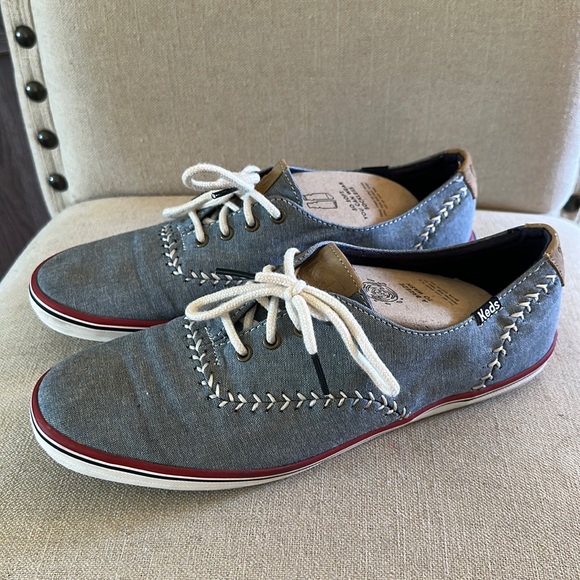 Keds Women’s Canvas Baseball Softball Stitch Sneakers Blue White Size 8 - Picture 1 of 10